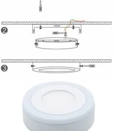 hybrix LED Ceiling Surface Light 6 Watt [3+3 Watt] Down Light, Ceiling Surface Mounted Spotlight, Dual Color 3D Effect Super Bright Blue & White Combination, 4 Inch Diameter, No Need To Cut Ceiling (SINGLE UNIT) Surface Ceiling Light Ceiling Lamp image 2