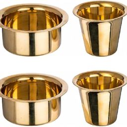 Pack of 2 Brass Tea, Coffee Dabara Set | South Indian Brass Dabara Set|-12
