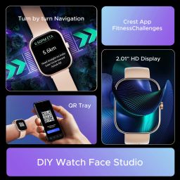 boAt Wave Sigma 3 w/ Turn By Turn Navigation, 2.01" Screen, Crest App, QR Code Tray Smartwatch image 2