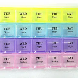 28 Pill Medicine Organizer Reminder Storage Box for 28 Days or 4 Weeks, Pack of 1 Pill Box-5