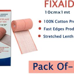 fixaid Elastic Adhesive Bandage B.P. 10cm*1m (Stretched) | Adhesive Bandage Pack of - 8 Crepe Bandage image 3
