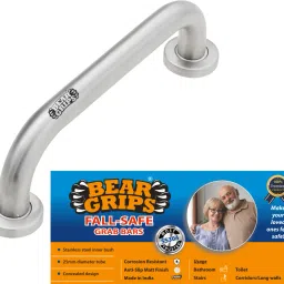 Fall-Safe 304 SS 25mm Grab bar for Toilet and Bathroom – 8-Inch - Pack of 1 Shower Grab Bar-36