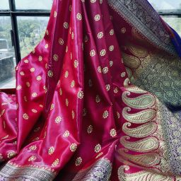 Woven Banarasi Silk Blend, Art Silk Saree-image-0