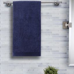 Blue Solid 550 GSM 100 % Cotton Bath Towel by Maspar-picture-30