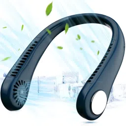 VOLTegIC Hands-free Portable Leafless Fan-Blue NF-29 Rechargeable Fan, USB Fan-image-2