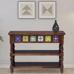 mudramark from pepperfry Siramika Sheesham Wood Console Table In Provincial Teak Finish-picture-40