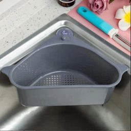 Shelf Storage Holder(Sink Organizer) Basket,Food Catcher Tringle Shape Rack Kitchen Triangle Sink Filter Corner Drain Strainer Basket Corner Basin-picture-3