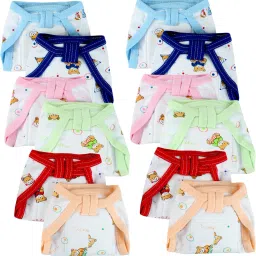 New Born Baby Cotton Hosiery Padded Premium Quality U Shape Nappies, Washable & Reusable Langot Cum Cotton Diaper Nappy-12