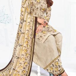 Unstitched Crepe Kurta & Patiyala Material Printed-image-89