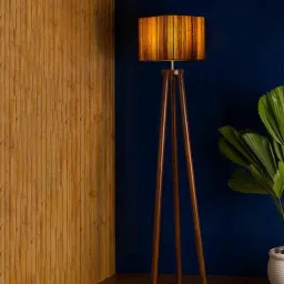 ashni Castor Teak Wooden Floor Lamp-picture-9