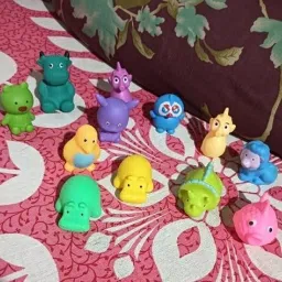 Colorful Chu Chu Rubber Animals – Soft Squeaky Baby Bath Toys Bath Toy-image-77