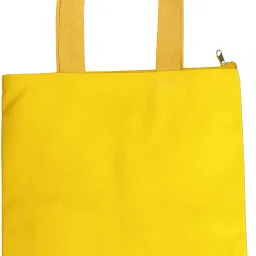 Yellow Men & Women Tote Premium 400+ GSM Opaque Canvas Tote Bag, White, Zipper Closure Reusable & Unisex-image-86