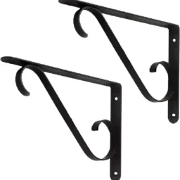 Heavy Duty Metal Shelf Bracket (Black, 6"Pack of 2) 15.24cm*10.2cm Shelf Bracket-11