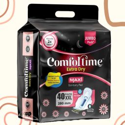 Comfortime XXL Sanitary Pads – 40 Pcs, Extra Dry, 280mm, Gel Tech Sanitary Pad-22