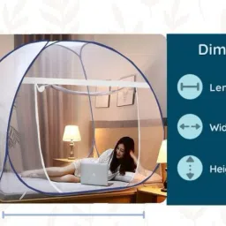 khanjan fashion hub Polyester Infants Washable WHITE mosquito net red machardani double bed mosquito net tent for outdoor use Mosquito Net image 4