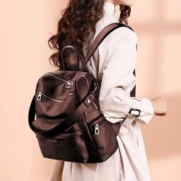Medium 25 L Backpack Women's Leather Backpack Casual Shoulder Bag for Everyday Use-image-68