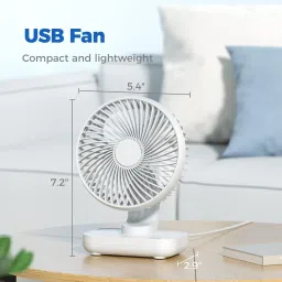 Solisca Desk Fan Oscillating Table Fan,Rechargeable Fan Micro/Type C Input Quiet Fan Mini Portable 3 Speed mode Build-in Battery Rechargeable-cooling blade USB Fan image 3