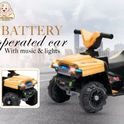 panda creation Battery Operated Musical Ride on Car for 3 to 8 Year Kids with Foot Accelerator Backrest & Music Button Tricycle image 5