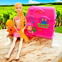 chaknak Doll with Long Hairs With Doll House for Kids (Multi-Color) (Multicolor) image 2