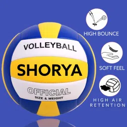 shorya SUPER SOFT SYNTHITIC HANDSTICHED WITH NYLON NET Volleyball - Size: 4 image 2