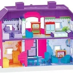 tagos bazar Play Doll House - 24 Pcs (Bedroom, Bathroom, Living Room & Dining Room)-picture-1