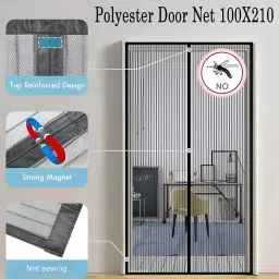 Polyester Infants Washable Auto-Closing Magnetic Door Mosquito Net-picture-17