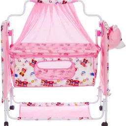 New Born Baby Swing Baby Cradle Baby Crib Baby Jhula with Mattress Pillow Adjustable Height and Mosquito Net Bassinet-22