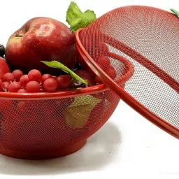 Iron OMKRUSH Stylish Apple Shaped Wire Fruit Basket for Countertop & Table Decoration Storage Basket-image-24