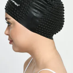 SWIMMING CAP FOR LONG HAIR WOMEN 100% SILICONE ANTI SLIP MATERIAL-LONG BUBBLE Swimming Cap-image-15