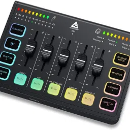 AI-06 Streaming Audio Mixer Sound Card XLR, 1/4" & line in Digital Sound Mixer-image-32
