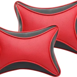 Black, Red Leatherite Car Pillow Cushion for Universal For Car-image-36
