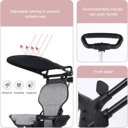 kinzilla Foldable Stroler Traveling Pram for 0 to 3 Years, New Born Adjustable backrest Stroller image 3