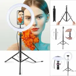 SUNWARE 10“ Ring light with stand mobile holder for reel, video and photo shoot Flash image 2