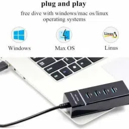 GIPTIP 3.0 USB HUB 3.0 USB HUB 4 Port High-Speed Portable Mini-Hub 3.0 Super Speed Multiport Slim USB Hub 1 feet Cable Length Adapter and Led Indicator "Parking Strip"- Bus Powered- Compatible for Pendrive, Mouse, Keyboards, Camera, Mobile, Tablet, PC, Laptop, TV Etc. USB Hub image 3