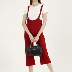 Women Maroon Dungaree-image-42