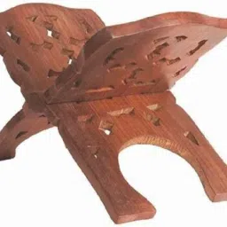 Divine Edge Wooden Pooja Book Stand – A Sacred Companion for Your Spiritual Wooden Brown Rehal-image-73
