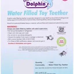baby dolphin Water Teether for Babies, Baby Teething Toy, Cooling Teether, 4m+ Teether image 5
