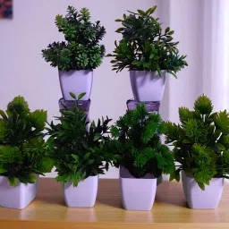 Small Wild Flower Artificial Flowers Pot (6 inch/Green Artificial Flowers Pot Green Wild Flower Artificial Flower with Pot-image-31