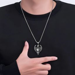 Eagle Bird American Pendant Locket with 24inch Round Box Stainless Steel Chain Stainless Steel Pendant-image-11