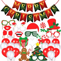 Christmas Party Props, Merry Christmas Banner, Christmas decorations items (126) Photo Booth Board-image-57