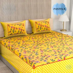 144 TC Cotton Double Jaipuri Prints Flat Bedsheet-image-62