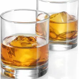 (Pack of 6) Premium Quality Crystal Clear Heavy Base Round Old Fashioned Glasses for Whiskey, Wine, Scotch, Cocktails, Juice, and Water 300ML Glass Set Pack of (6 pcs.) Glass Set Water/Juice Glass-image-2
