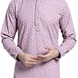 Men Embroidered Cotton Rayon A-line Kurta-image-83