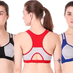 Pack of 3 Women Sports Non Padded Bra-image-19