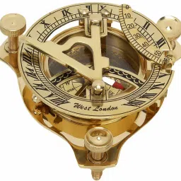 Brass Sundial Compass Collectible Shinny Finish Tabletop Decorative Compass-picture-13