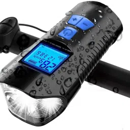 3 in 1 Bicycle USB Rechargeable Speedometer with light and horn waterproof LED Front Light-picture-10