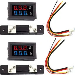 DC 100V 50A Voltamp Voltmeter ampere Shunt Voltage Current Meter 0.56" (2 pc) Voltmeter-16