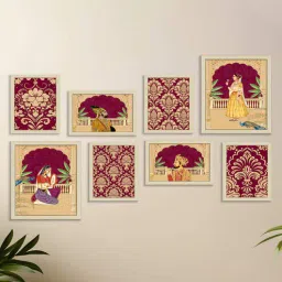 Art Street Indian Art Print Mughal Emperor Shahjahan with Queen Wall Hanging For Home Decor-picture-28