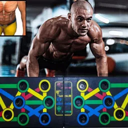 amulakh 1 kg Push Up Board Folding Multi Color-coded Muscle Training Board Push up flex board Home Gym Combo image 4