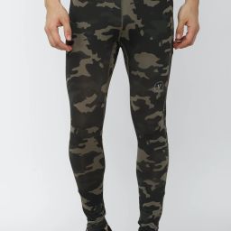 Printed Men Green Tights-image-2